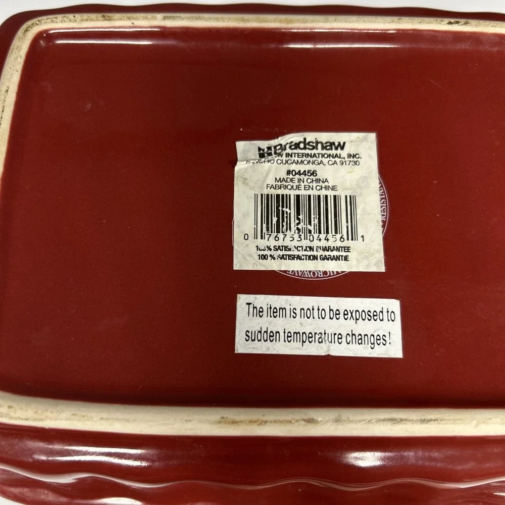 Bradshaw International 04426 Loaf Pan, Red Ceramic, 9-In. Baking‎ Dish